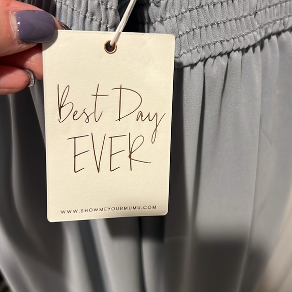 Show me you MuMu Claire midi dress blue gray size XXL NWT - Picture 9 of 11